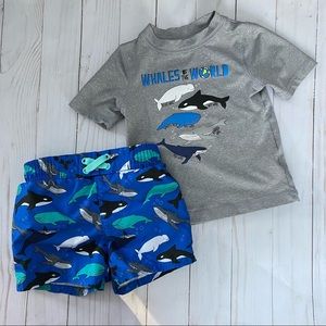 EUC Cat and Jack Rashguard and Swim Shorts